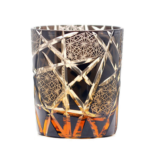 Japanese Hand-Carved Crystal Wine Glass in Multiple Styles