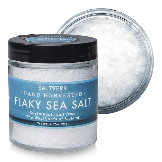 Saltverk Flaky Sea Salt - 3.17 Ounce Jar - Hand Harvested Gourmet - Sustainably Made