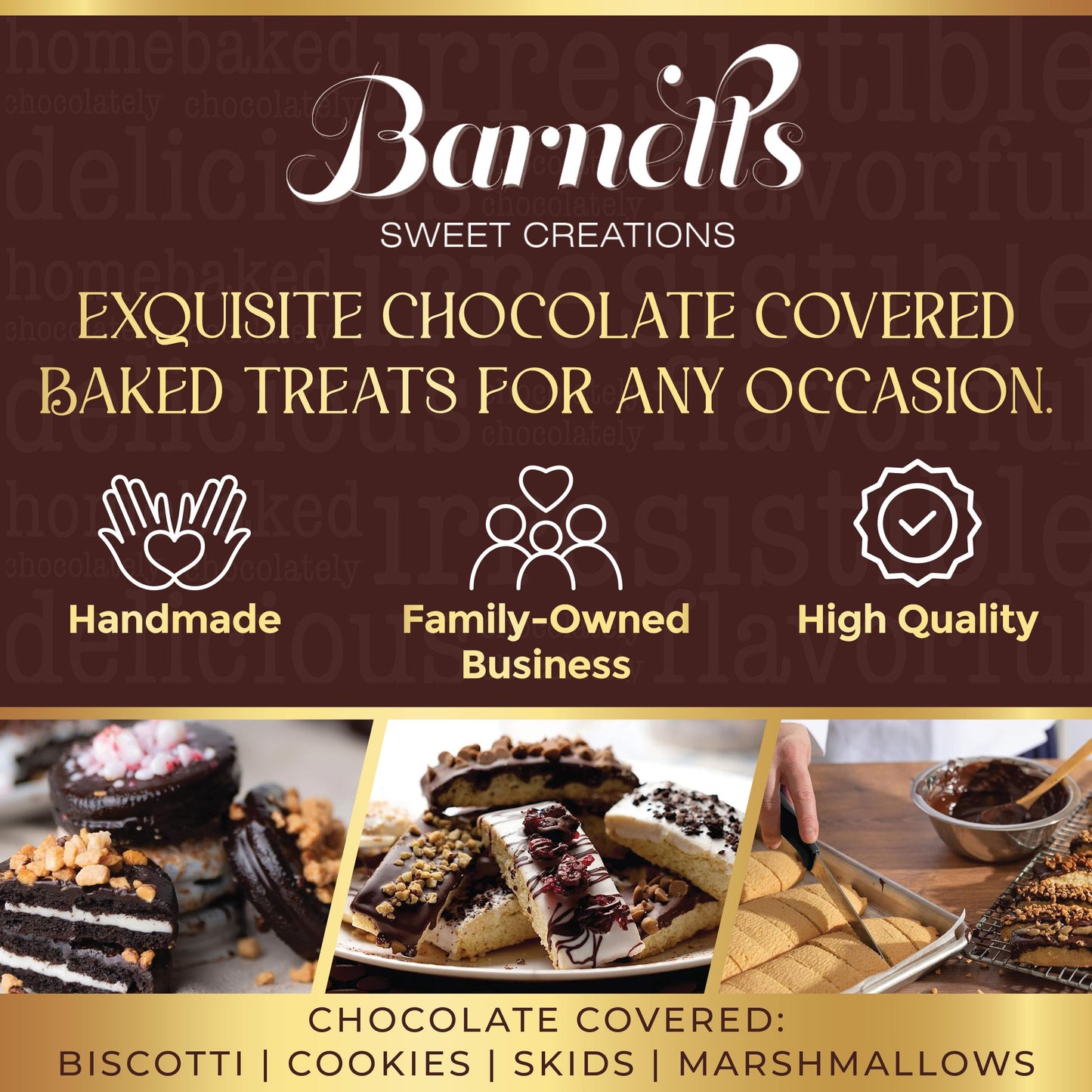 12 Chocolate Biscotti Gift Box, Gourmet Cookie Gift Basket, Food Delivery, Fancy Cookies, Gift Baskets