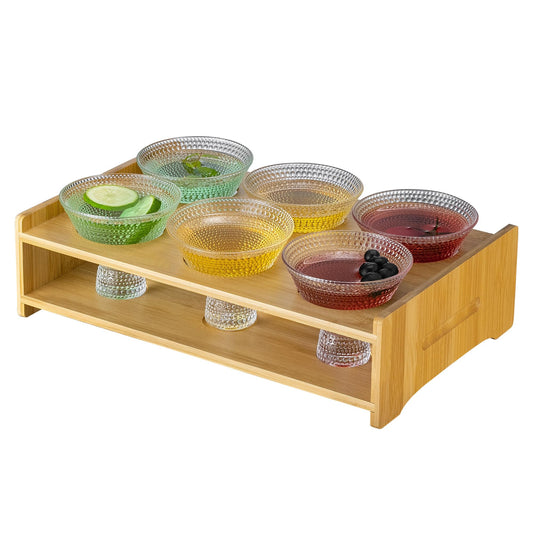 Martini Glasses Holder Set Vintage Margarita Glasses (Set of 6) Bar Glasses (7.8 Oz.) Wood Serving Tray for Martini, Cocktail, Margarita, Cosmopolitan, Manhattan, Brandy