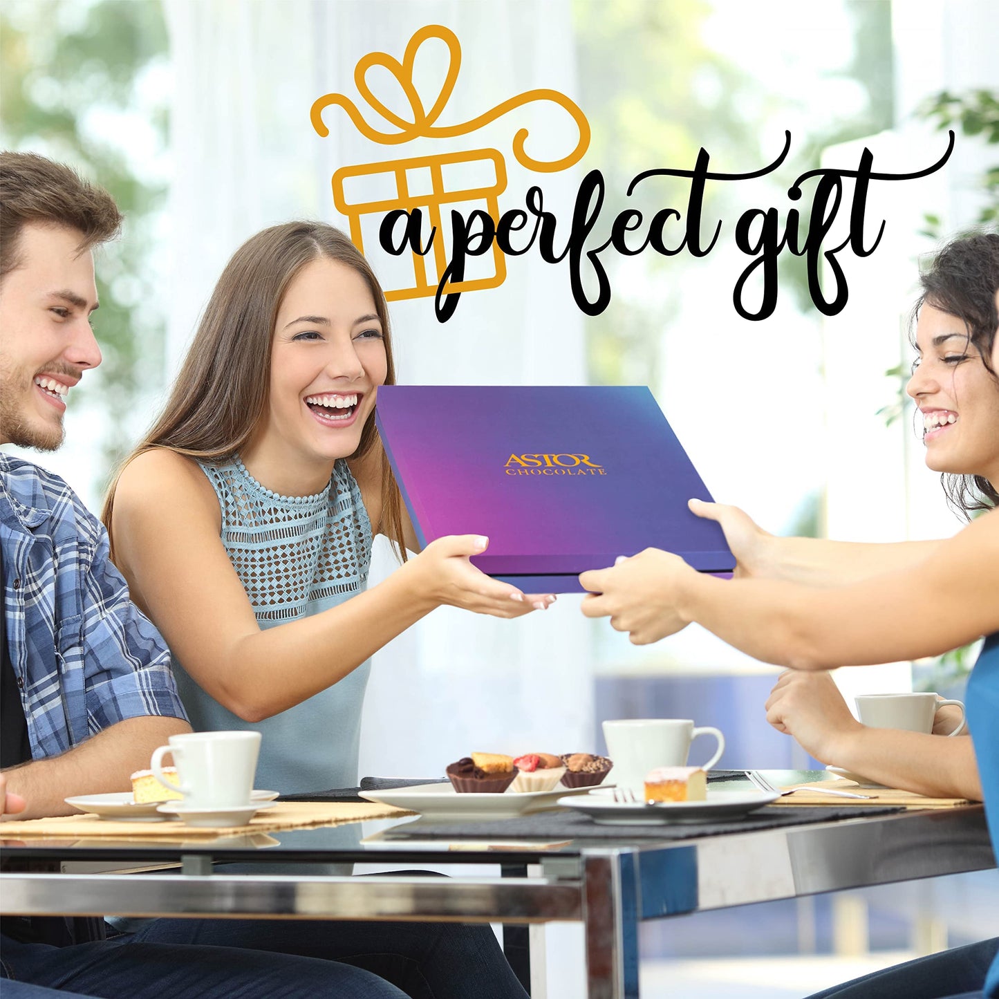 Gourmet Gift Box for Her and Him, 20 Fancy Belgian Truffles, 8 Unique Flavors, Dessert Candy Gift Basket
