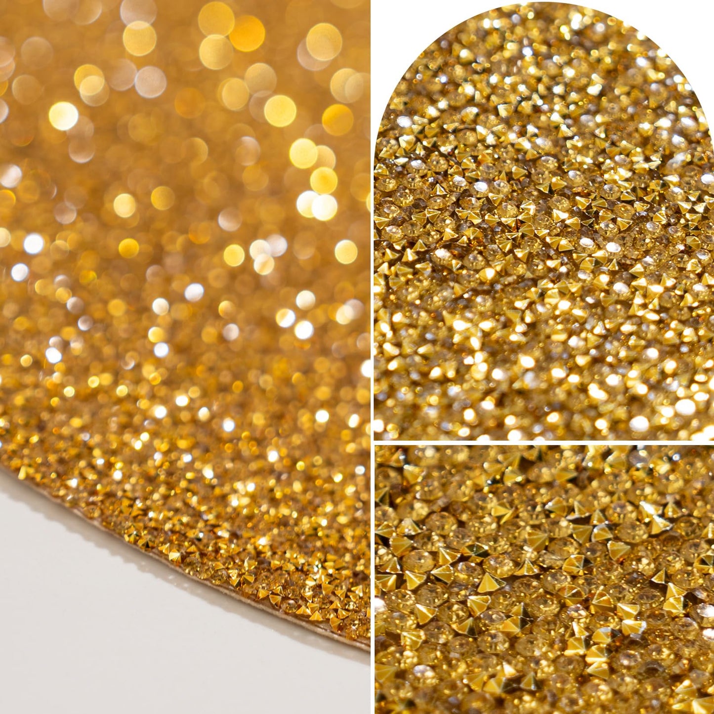Cumouna Christmas Placemat, Gold Rhinestones Round Washable Elegant Glitter Table Mat for Christams Winter Xmas Kitchen Home Decor Housewarming Gifts (15 Inch)
