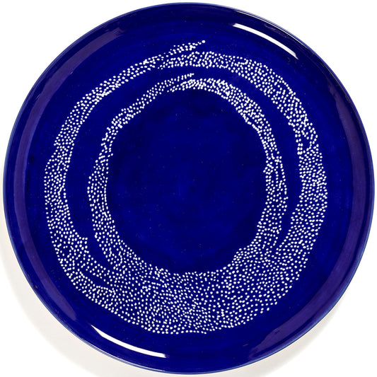 Serax Dark Blue White Serving Plate | Feast tableware by Ottolenghi | Serving Tray Dish Set for 1 | Stoneware Microwave Safe Plates | Farmhouse Kitchen and Dinnerware Sets for Home, Party