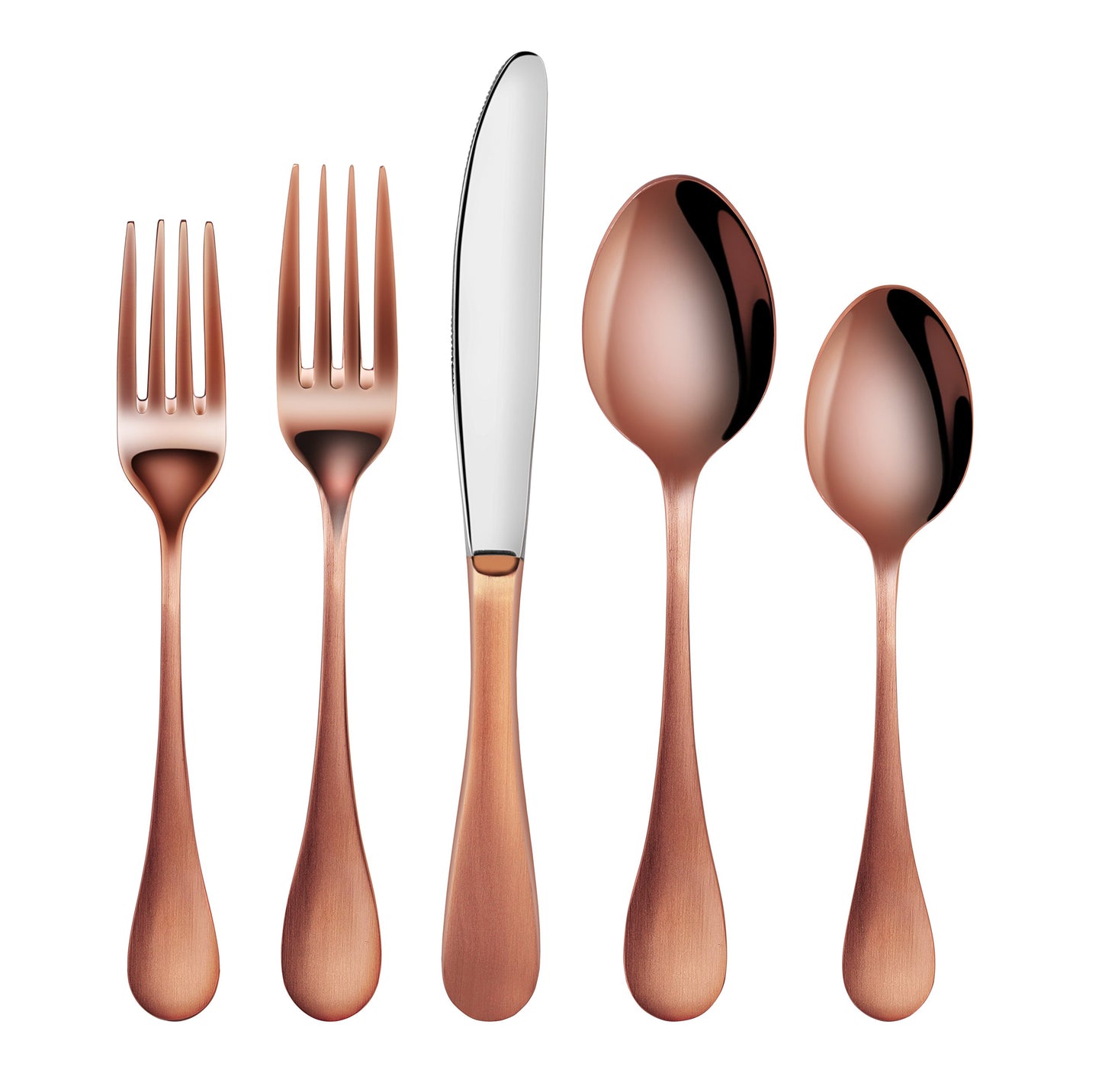 Artaste 56921 Rain 18/10 Stainless Steel Flatware 20-Piece Set, Copper Finish, Service for 4