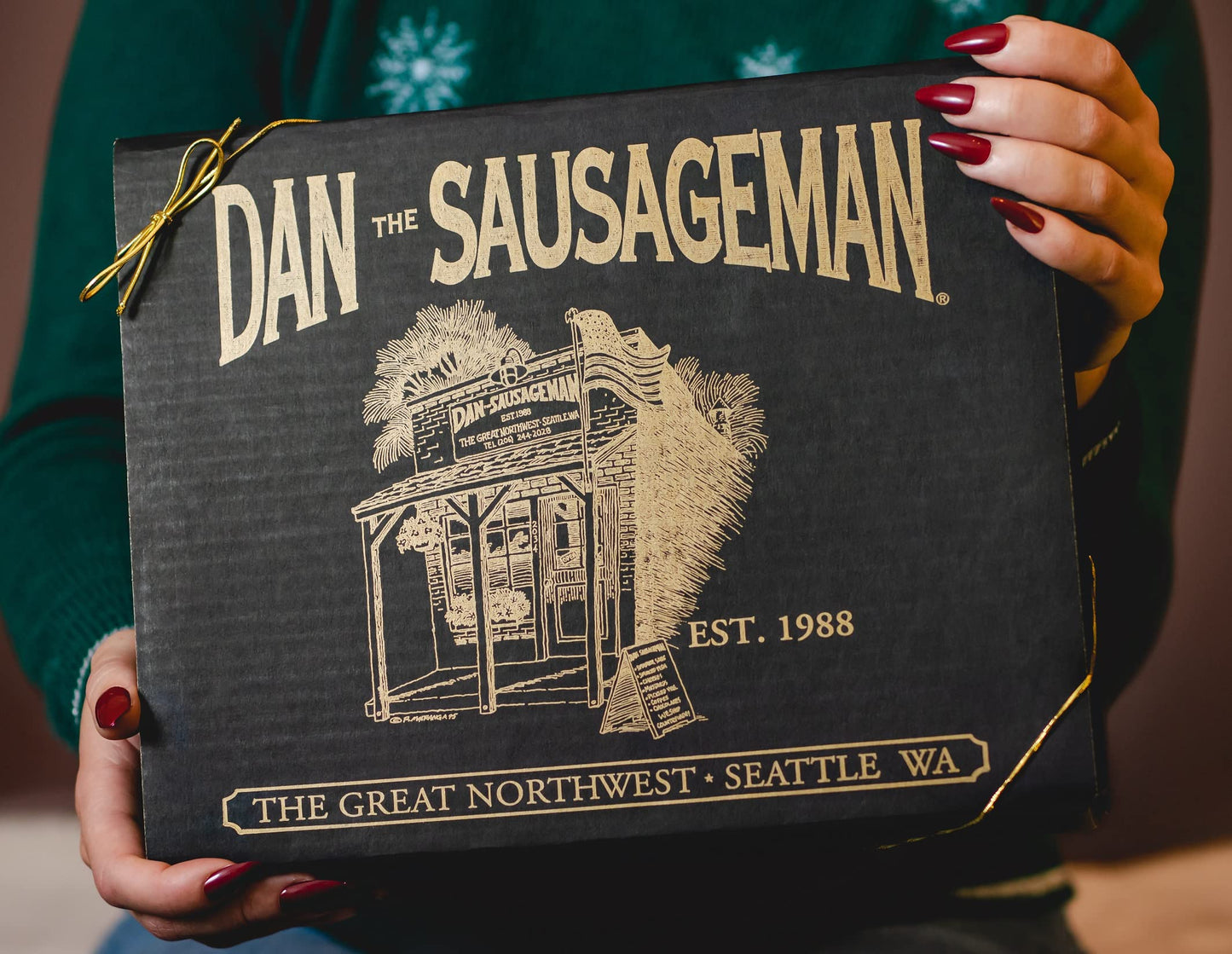 Yukon Gift Basket by Dan the Sausageman - Featuring Naturally Smoked 100% Beef Summer Sausages, Wisconsin Cheddar Cheese, Specialty Sweet Hot Mustard, Grainy Dijon, Flavor Infused Almonds, Crackers, and Sweets