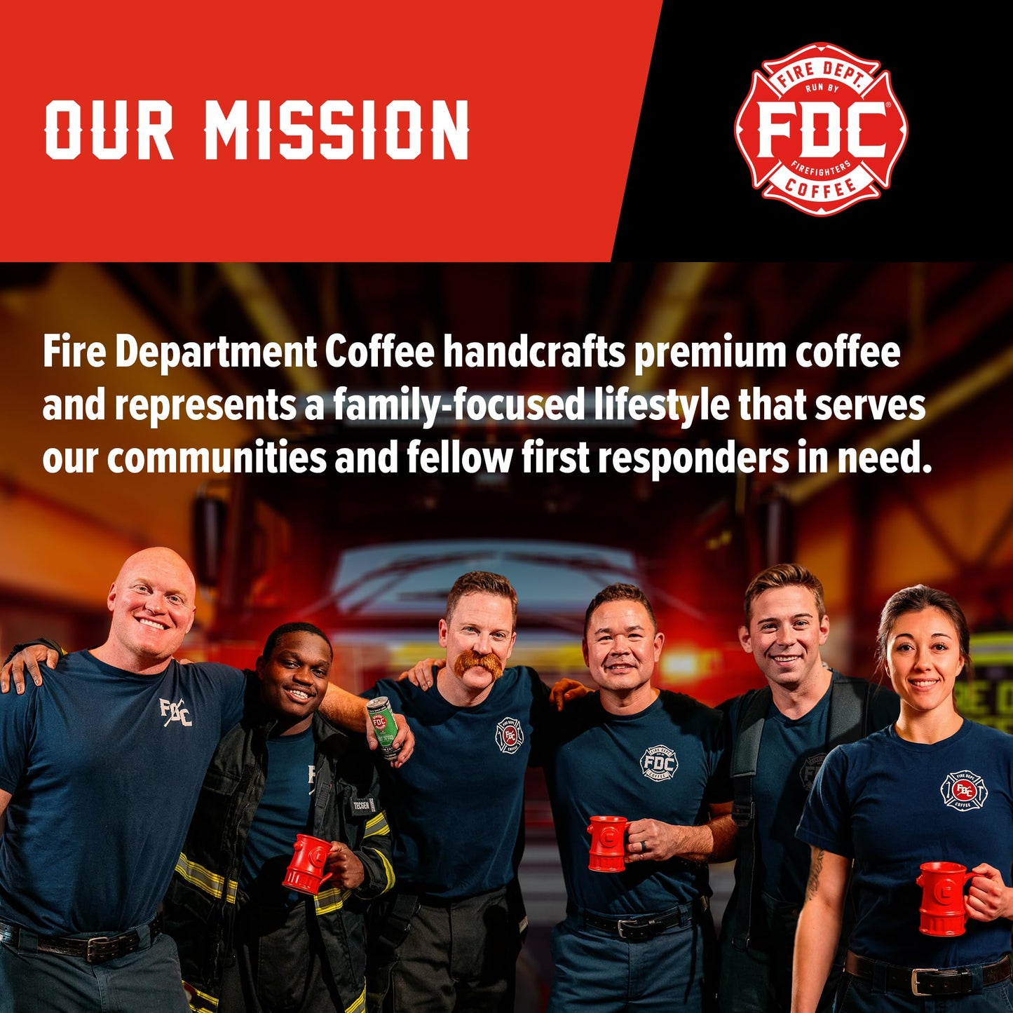 Fire Department Coffee - Black Cherry Bourbon Coffee - Gives Back to Firefighters - Premium Bourbon Infused Ground - Non-Alcoholic - Roasted in the USA - Veteran Owned - 12 oz