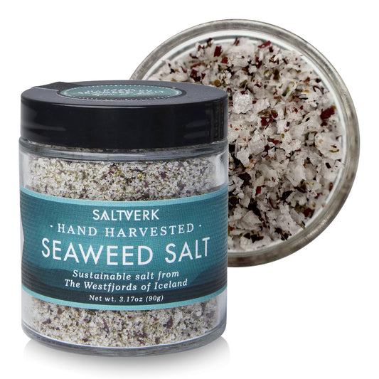 Saltverk Seaweed Sea Salt - 3.17 Ounces Jar - Hand Harvested Gourmet - Sustainably Made