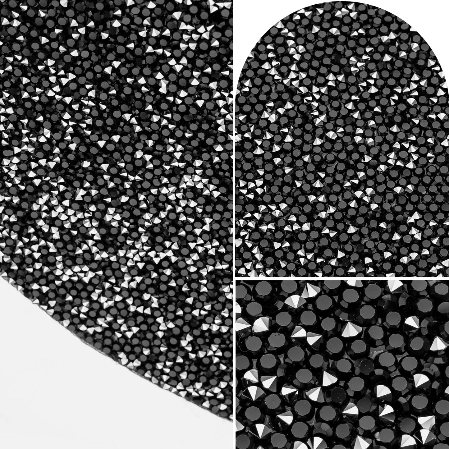 Cumouna Black Placemat Sparkle Crushed Rhinestones Round Washable Elegant Glitter Table Mat for Fall Halloween Wedding Christams Kitchen Home Decor Housewarming Gifts (15 Inch)