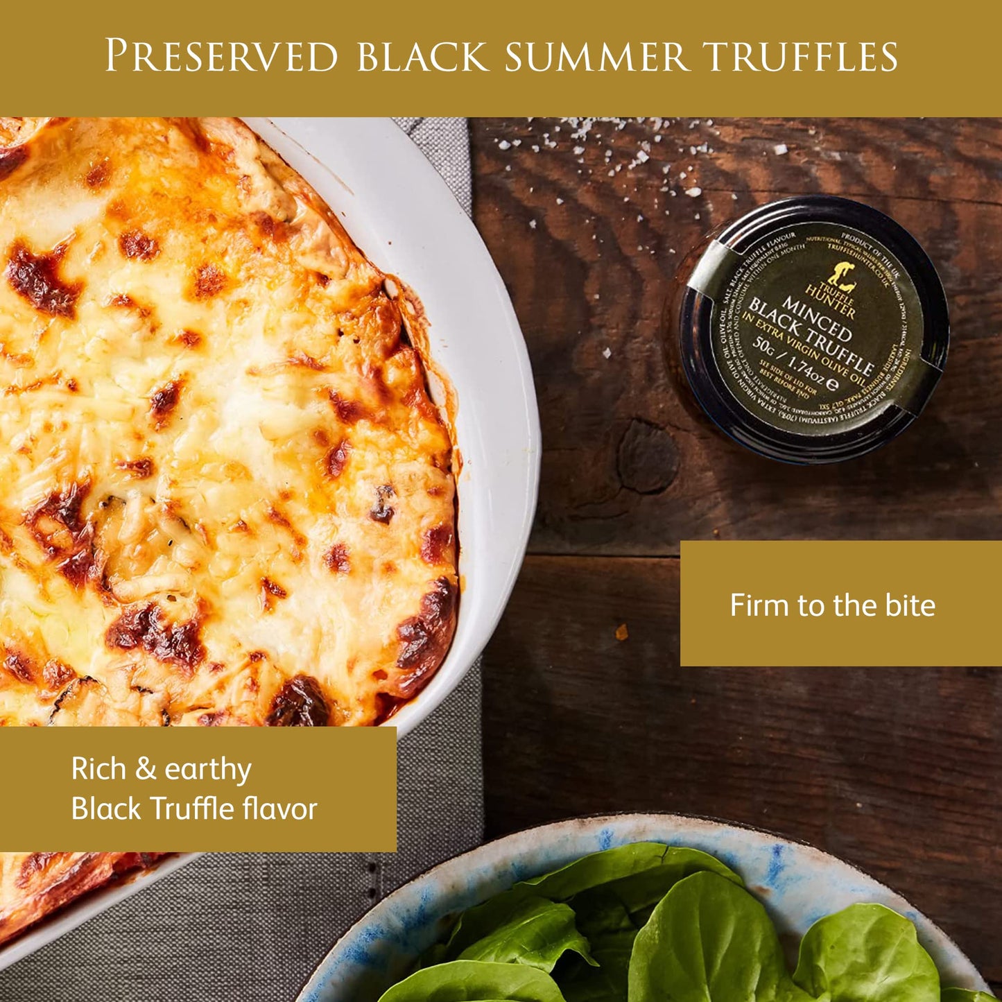TruffleHunter - Minced Black Truffle - Preserved Truffles in Extra Virgin Olive Oil - 1.74 Oz.