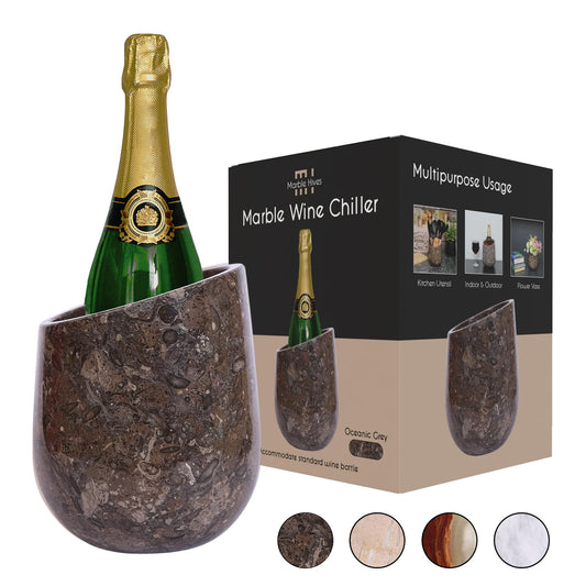 Marble Hives Marble Wine Chiller- Premium Wine Chiller Bucket- Perfect Wine Bottle Chiller- Keep Your Champagne Chiller and Safe- Easily Holds 750ml Bottle - Wine Cooler (Oceanic)