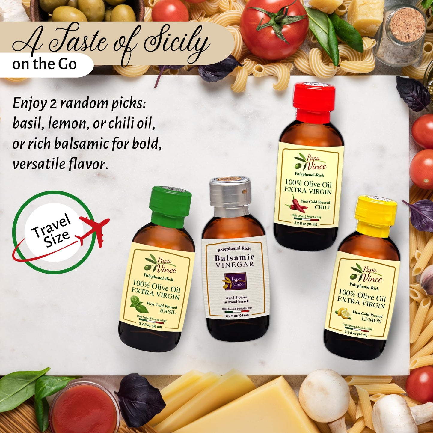 Papa Vince Italian Valentine Food Basket - Gourmet Gifts for Italians crafted in Italy from locally sourced organic ingredients by our family in Sicily, Italy