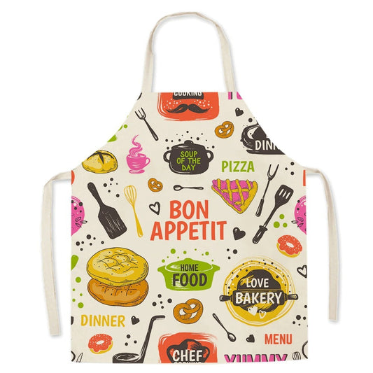 Food-Themed Linen Sleeveless Apron