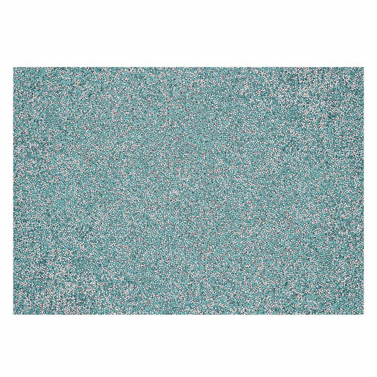 Luminous Rectangle Placemat, Sparkling Rhinestones, Heat Resistant, Non-Slip Back, for Striking Dining Table Settings, Events, Weddings, Aqua, 13x18, Sold Individually