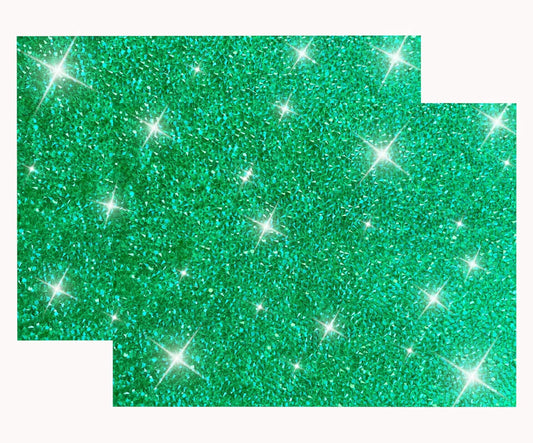 Green Placemats Emerald Heat Resistant Mat Square Placemats Green Trivets Rhinestone Decor Place Mat Crushed Diamond Decor Bling Sparkly Mat Set of 2