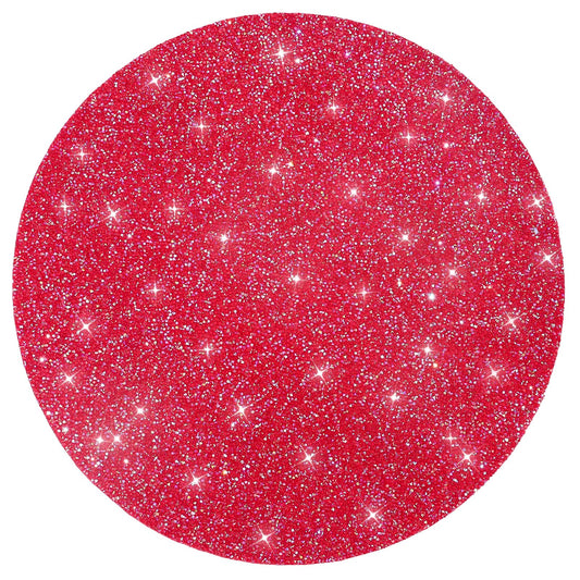 Cumouna Placemat with Red Rhinestones Round Glitter Decoration Table Mat for Valentine Holiday New Year Centerpiece Kitchen Table Party Tableware Decor 15 Inches (Red AB, 1 Piece)