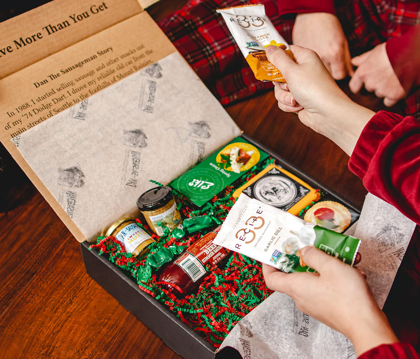 Yukon Gift Basket by Dan the Sausageman - Featuring Naturally Smoked 100% Beef Summer Sausages, Wisconsin Cheddar Cheese, Specialty Sweet Hot Mustard, Grainy Dijon, Flavor Infused Almonds, Crackers, and Sweets