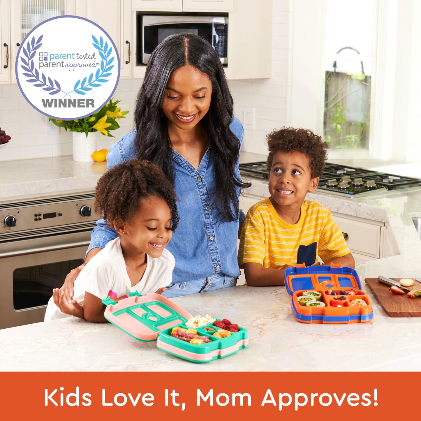 Sports Theme Kids Leak-Proof, 5-Compartment Bento-Style Kids Lunch Box - Ideal Portion Sizes for Ages 3-7, Durable, Drop-Proof, Dishwasher Safe, & Made with BPA-Free Materials (Sports)