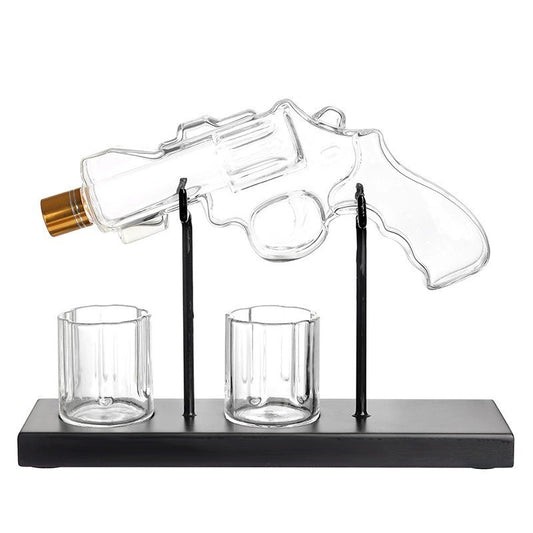 Pistol-Shaped Whiskey Presentation and Indulgence Set