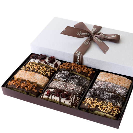12 Chocolate Biscotti Gift Box, Gourmet Cookie Gift Basket, Food Delivery, Fancy Cookies, Gift Baskets