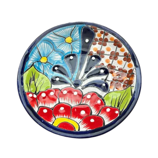 Hand-Painted Mexican Pottery - Set of Four 6" Talavera Appetizer Plates