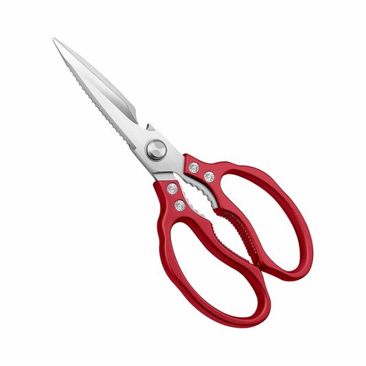 Sharp, Heavy Duty Kitchen Shears Dishwasher Safe, Kitchen Accessories Cooking Shears for Kitchen Meat Chicken Fish Poultry Herb Bread (Red Handle)