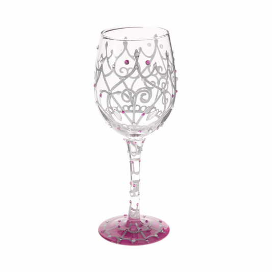 Lolita My Tiara Artisan Painted Wine Glass Gift
