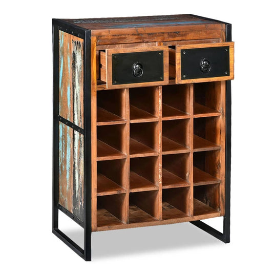 Solid Reclaimed Wood vidaXL Wine Rack for 16 Bottles