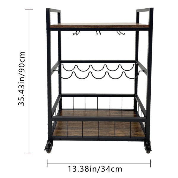 3-Tier Home Bar Wine Cart
