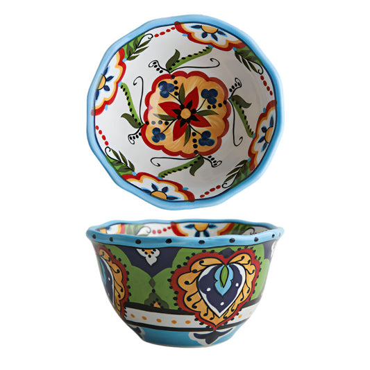 Bohemian French-Style Hand-Painted Ceramic Tableware Bowl