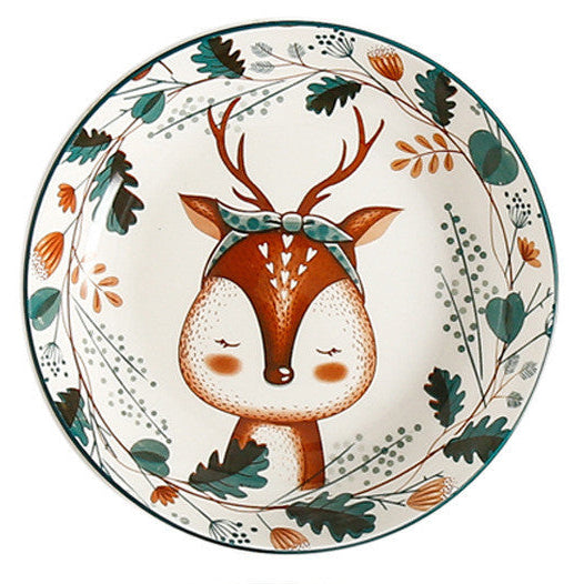 Underglaze Hand Painted Elk Christmas Ceramic Tableware Set