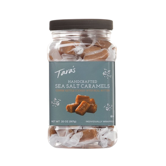Tara's Gourmet Sea Salt Caramels | Hand Crafted All Natural Candy | Creamy & Individually Wrapped with Real Butter (20 Oz.)